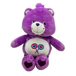 Care Bears Share Bear Play Along Plush Purple Lollipops 9‎ inch Stuffed Animal